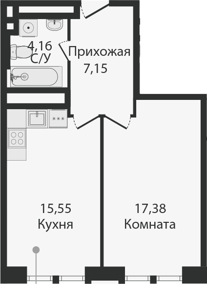 2Е-к.кв, 44.24 м²