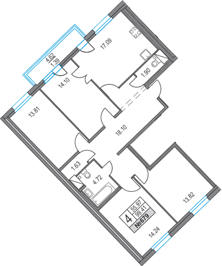 5Е-комнатная, 99.41 м²– 2