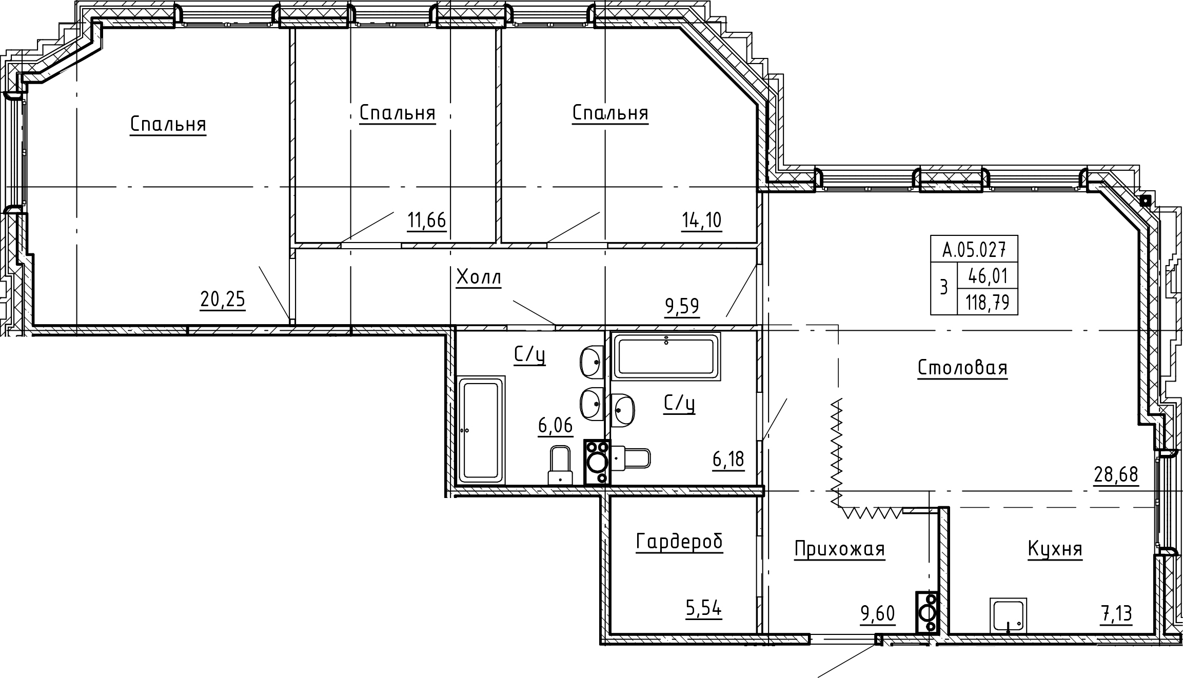 4Е-комнатная, 118.79 м²– 2