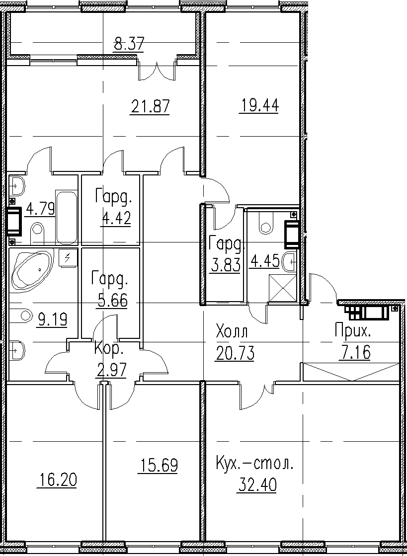 5Е-комнатная, 168.8 м²– 2