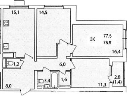 4Е-к.кв, 78.9 м²