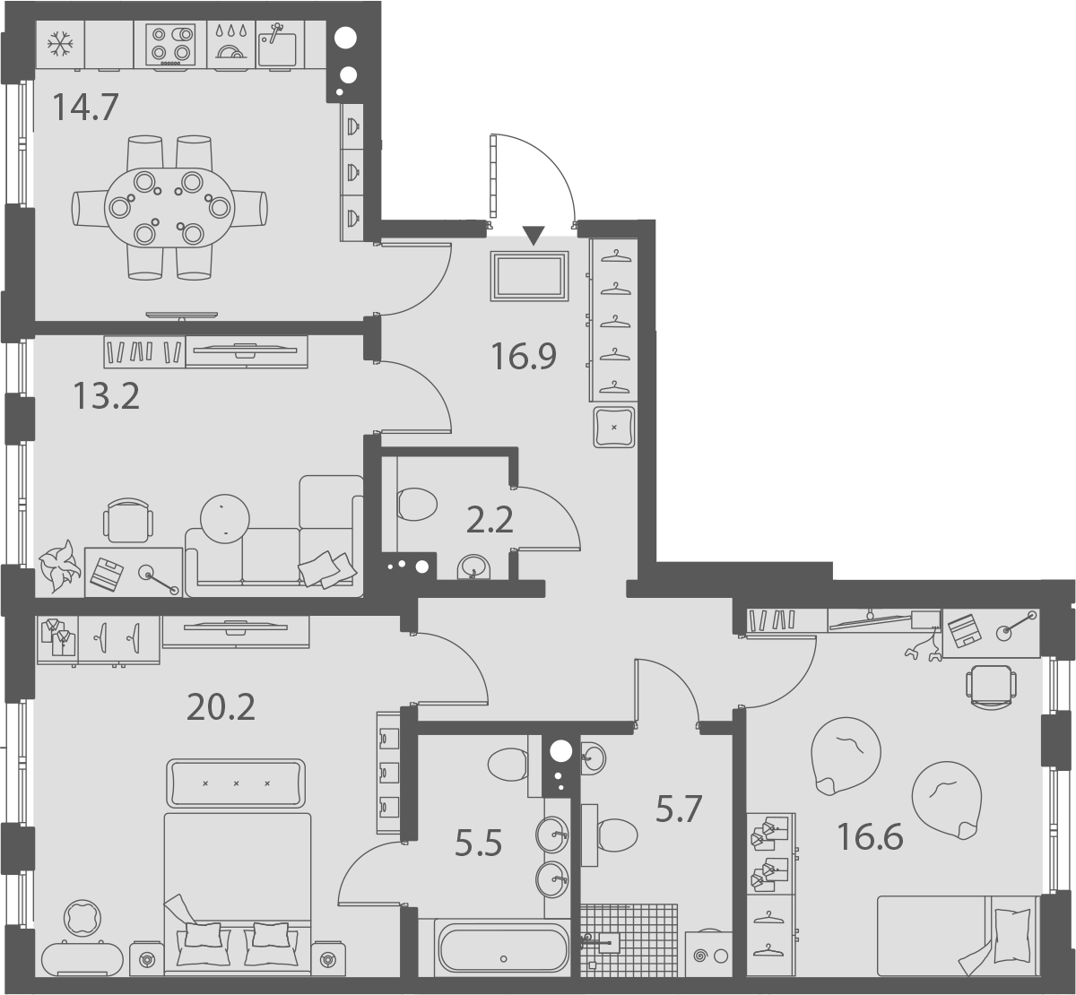 Купить 4-комнатную квартиру в новостройке 95 м², ул Белоостровская, в  Санкт-Петербурге, у метро Черная речка