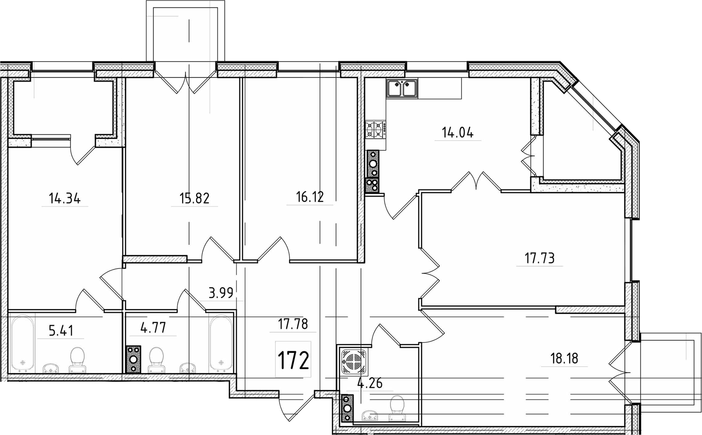 5-комнатная, 138.35 м²– 2