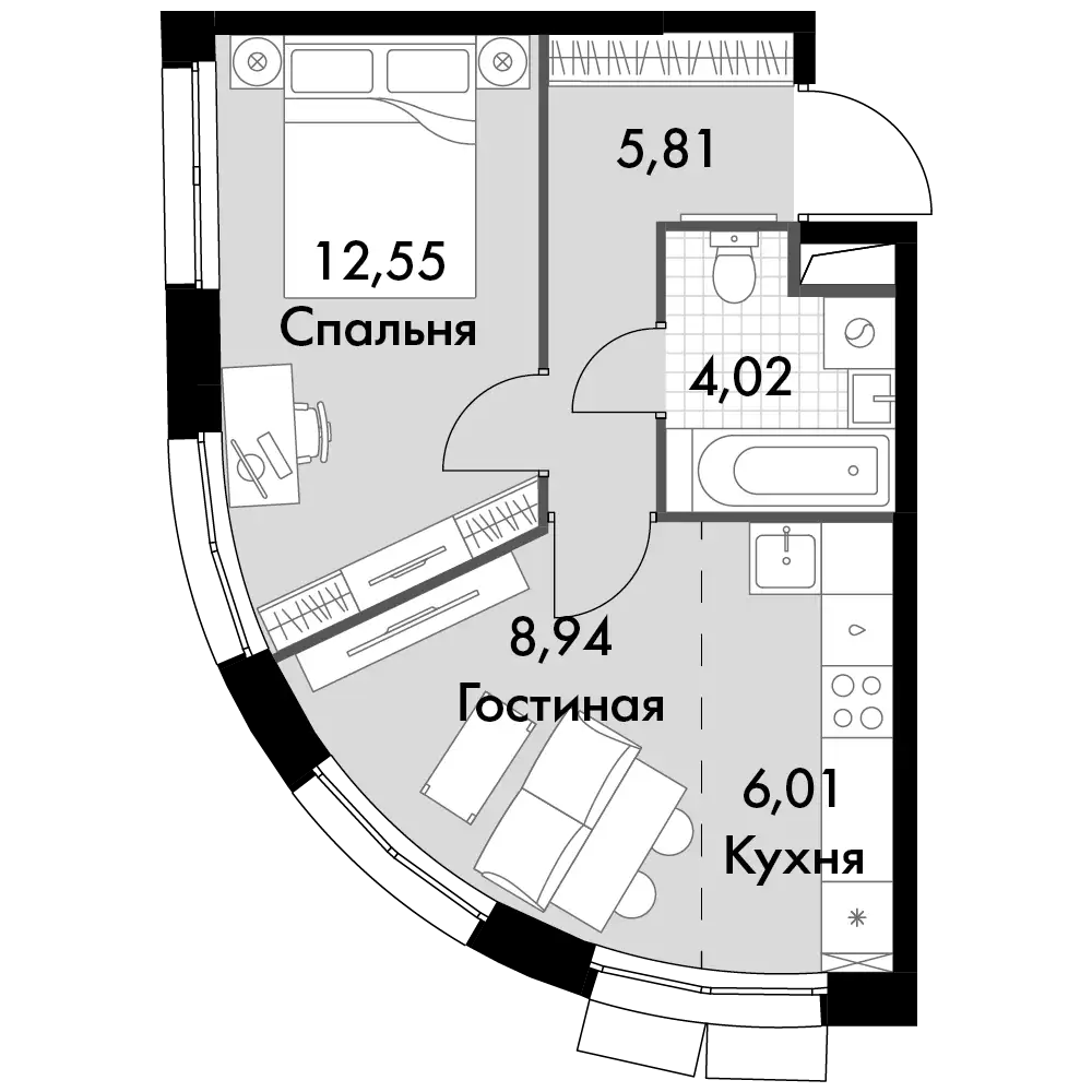 Купить 2-комнатную квартиру в новостройке 37.33 м², поселение Московский,  деревня Говорово, в Москве, у метро Говорово