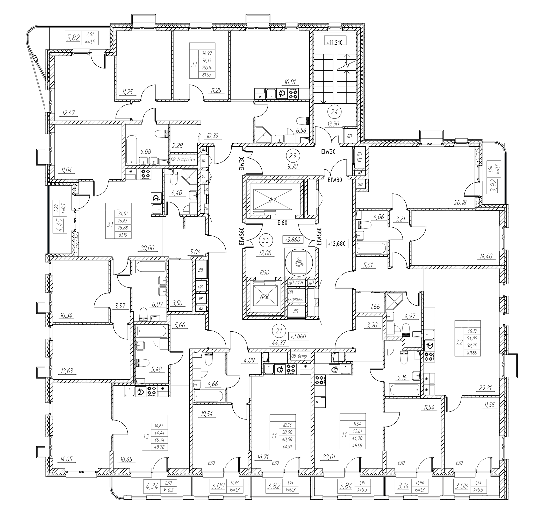 Купить 2-комнатную квартиру в новостройке 44.7 м², Полюстровский пр-кт, в  Санкт-Петербурге, у метро Лесная