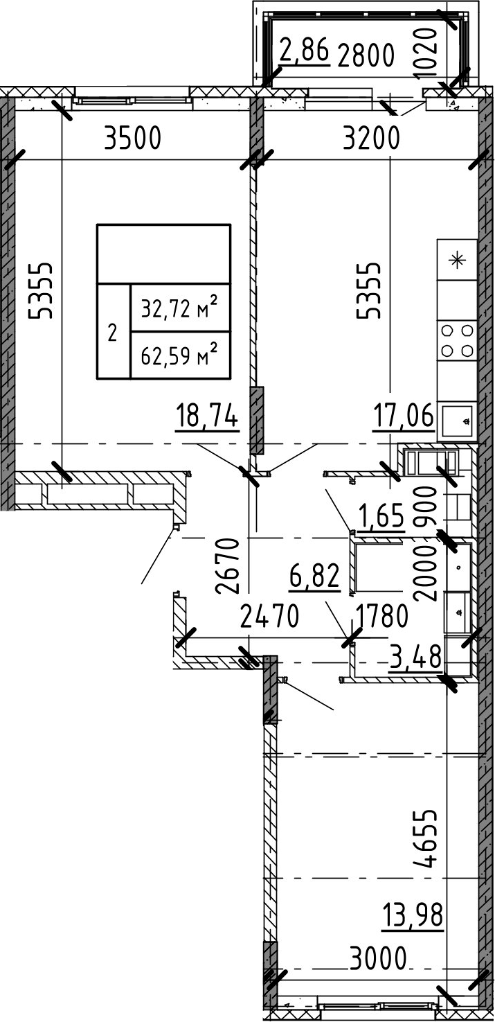 Купить 3-комнатную квартиру в новостройке 62.59 м², Поселок Аннино, ул  Якова Золина, в Ленинградской области, у метро Проспект Ветеранов