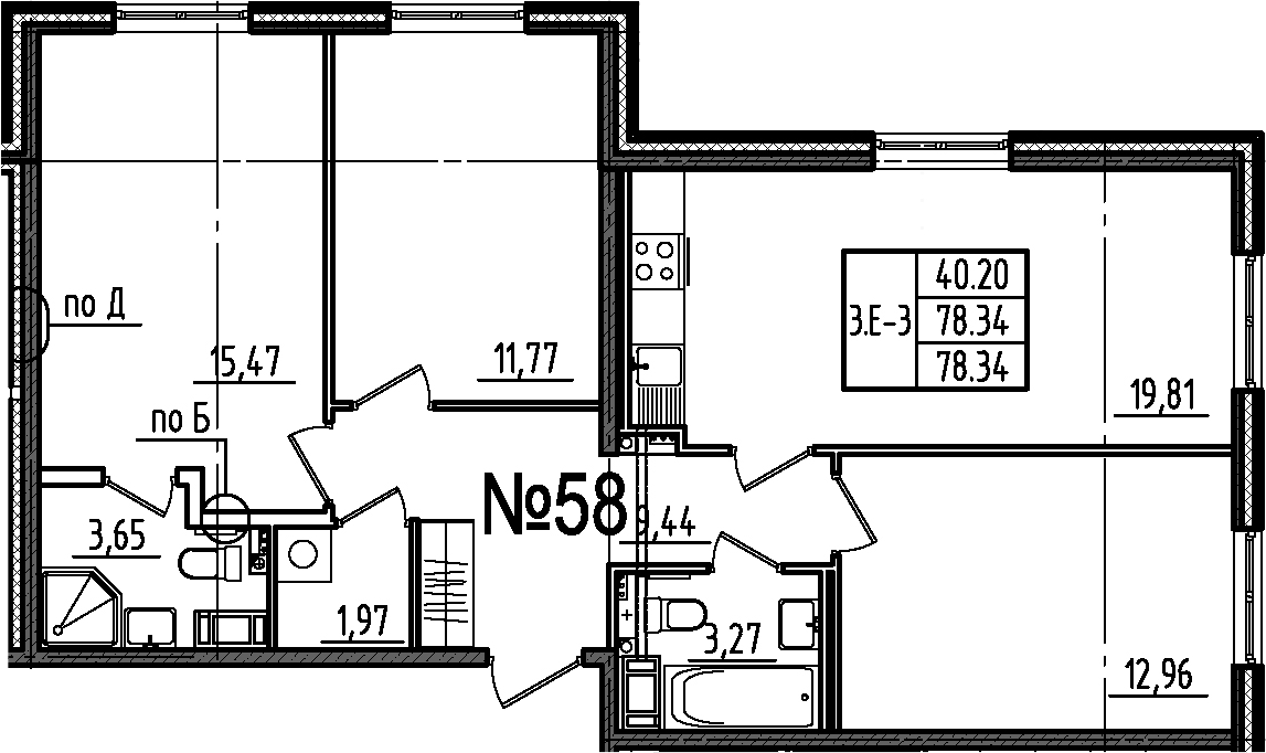 4Е-комнатная, 78.34 м²– 2