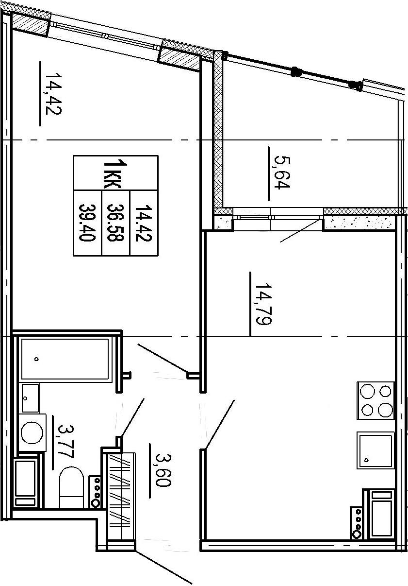 2Е-комнатная, 36.58 м²– 2