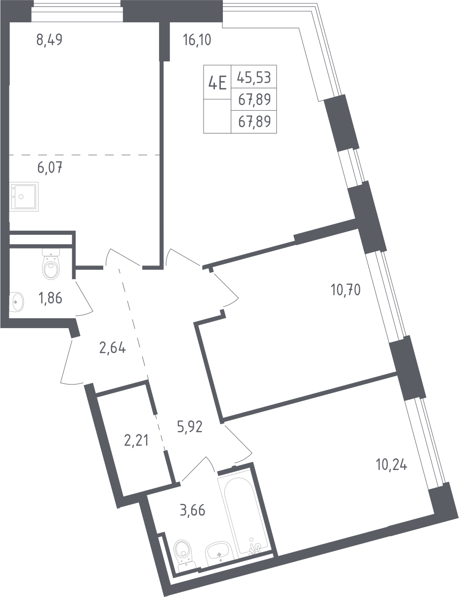 Купить 4-комнатную квартиру в новостройке 80.56 м², село Лайково, в  Московской области, у метро Одинцово (D1)