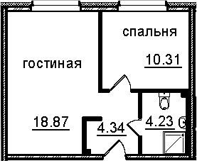 2Е-комнатная, 37.75 м²– 2