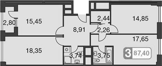 4Е-комнатная, 96.14 м²– 2