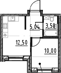 1-к.кв, 31.12 м²