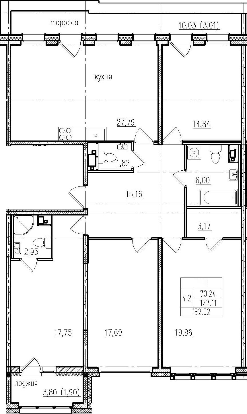 5Е-комнатная, 132.02 м²– 2