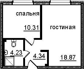 2Е-комнатная, 37.75 м²– 2