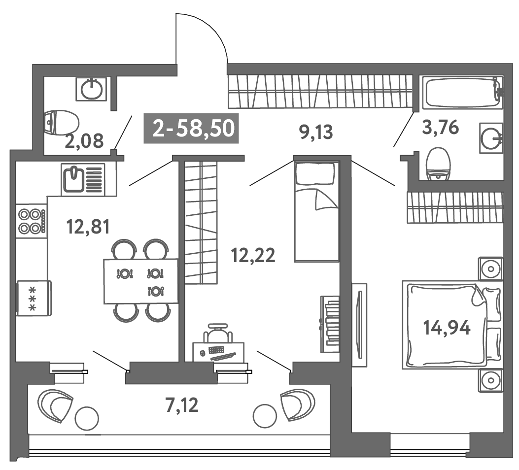 Купить 2-комнатную квартиру в новостройке 57.1 м², берег Невской губы, в  Санкт-Петербурге, у метро Приморская