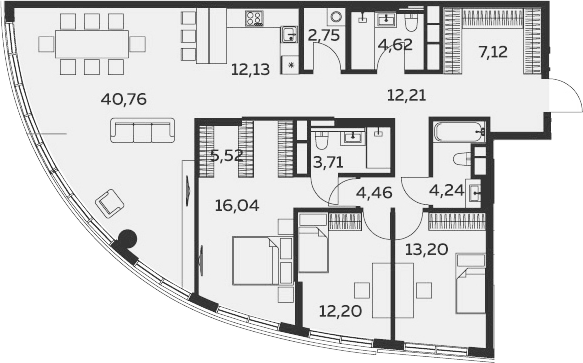 4Е-комнатная, 138.96 м²– 2