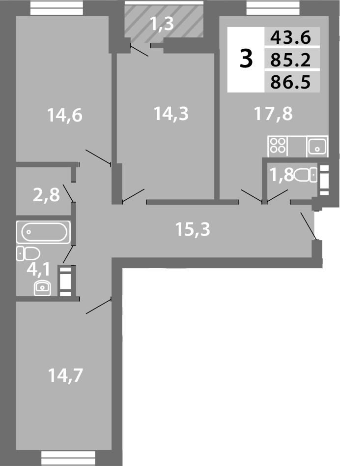 4Е-к.кв, 86.5 м²
