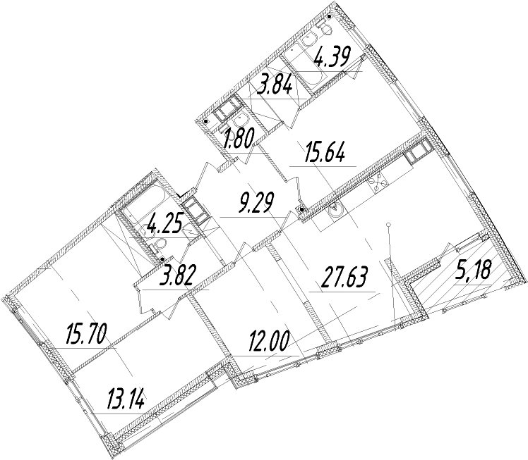 5Е-комнатная, 114.09 м²– 2