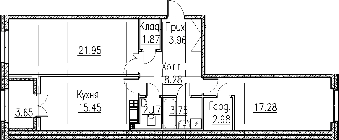 3Е-комнатная, 77.69 м²– 2