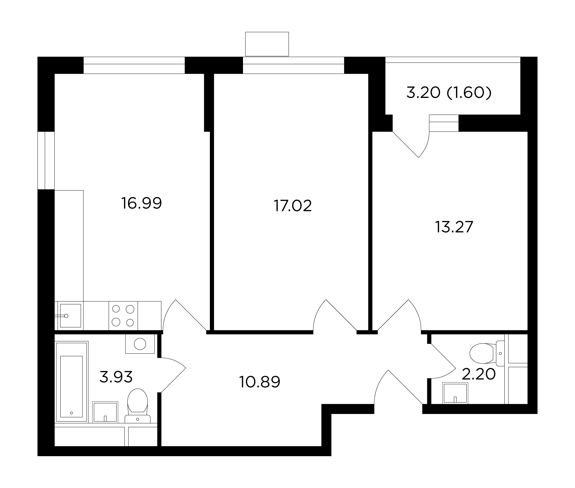 3Е-комнатная, 65.9 м²– 2