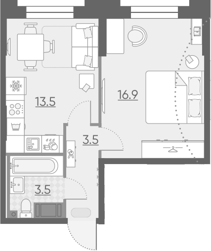 1-к.кв, 37.4 м², 4 этаж