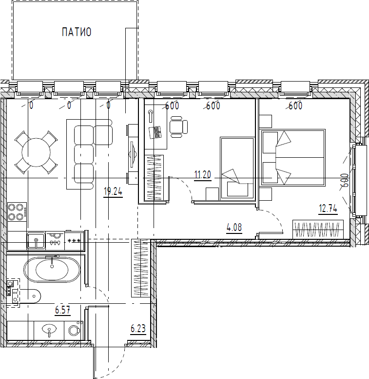 3Е-комнатная, 60.06 м²– 2