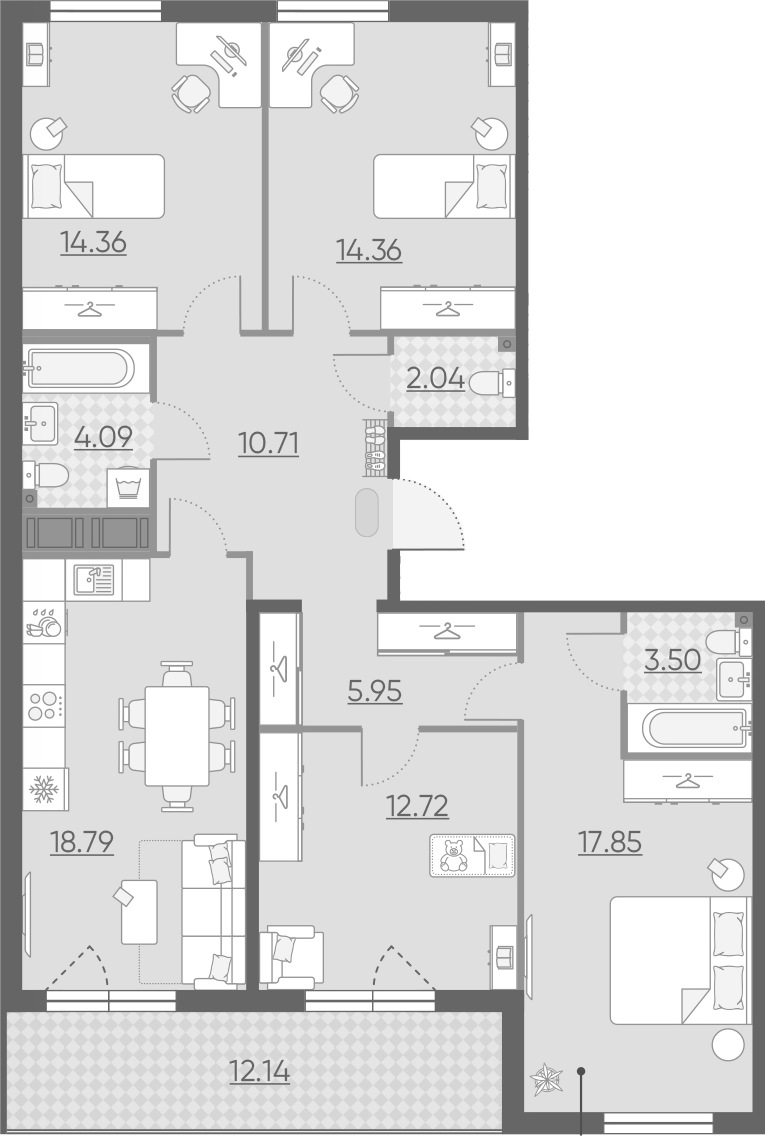 5Е-комнатная, 110.44 м²– 2