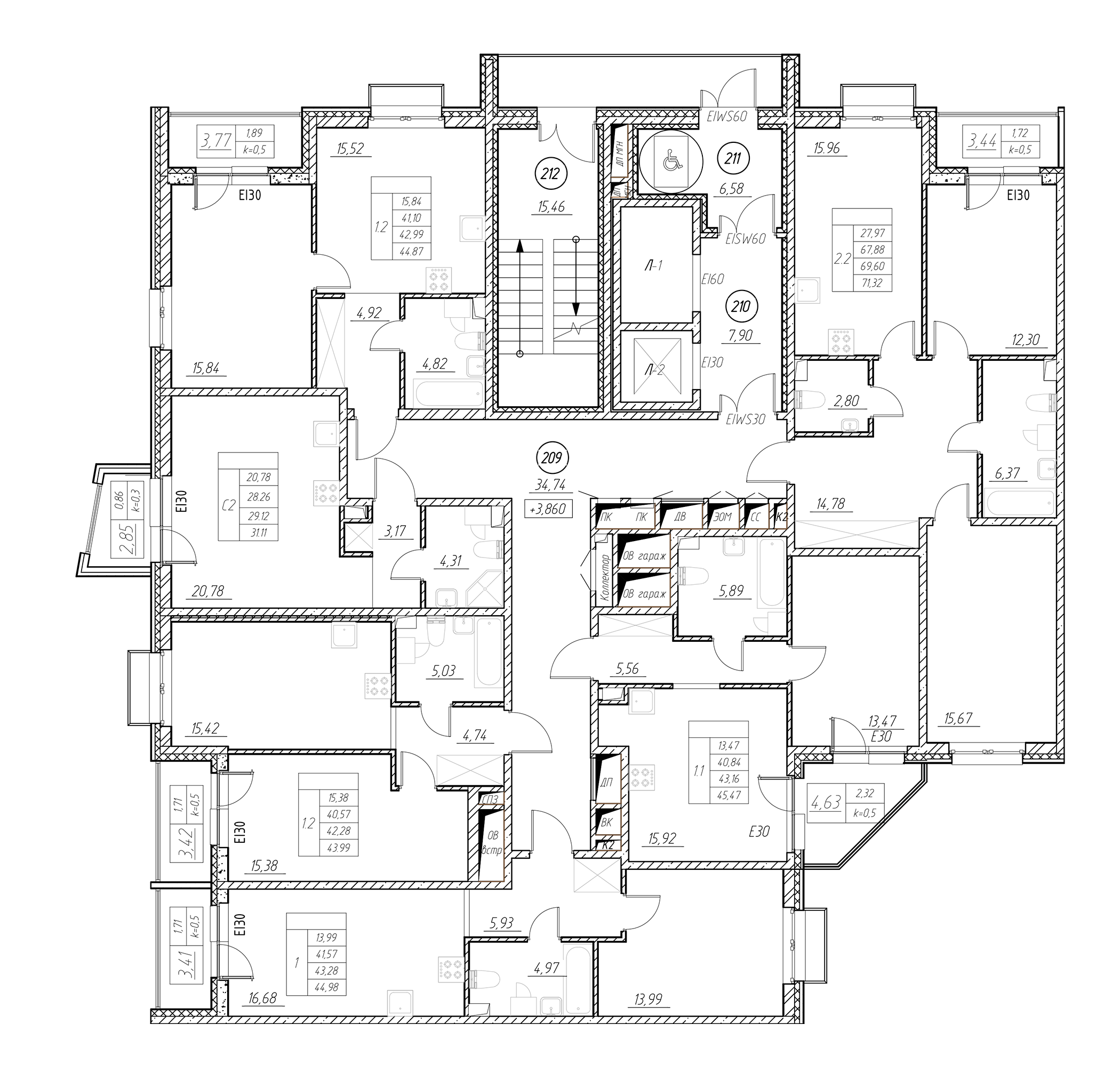 Купить 3-комнатную квартиру в новостройке 69.6 м², Полюстровский пр-кт, в  Санкт-Петербурге, у метро Лесная