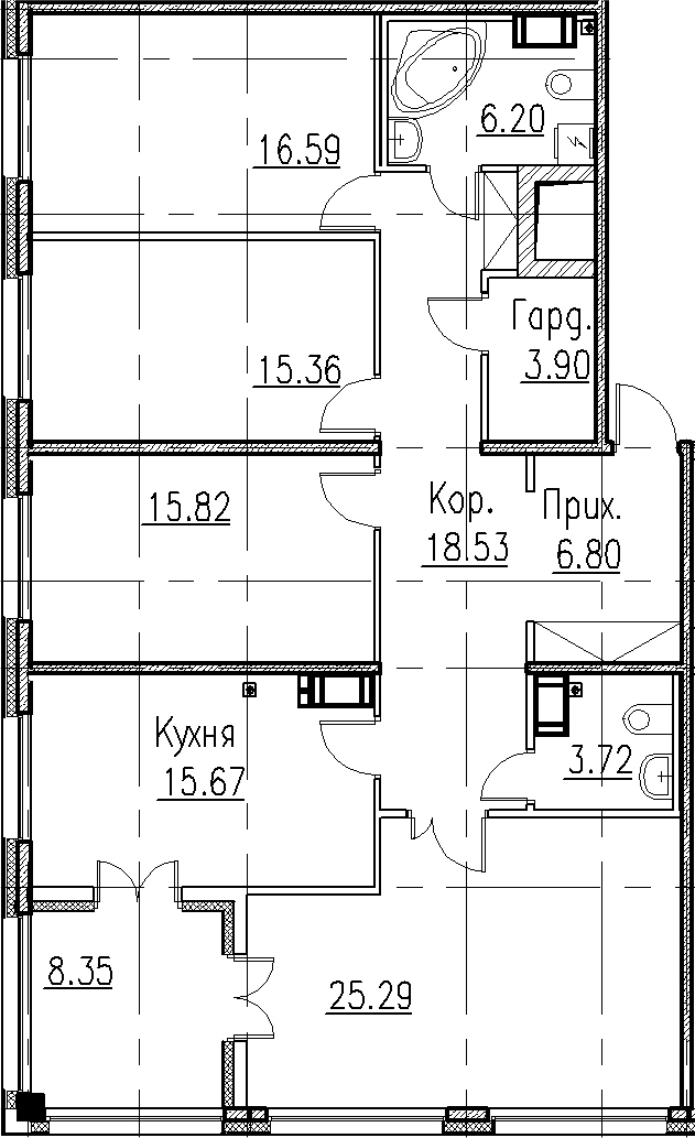 5Е-комнатная, 127.88 м²– 2