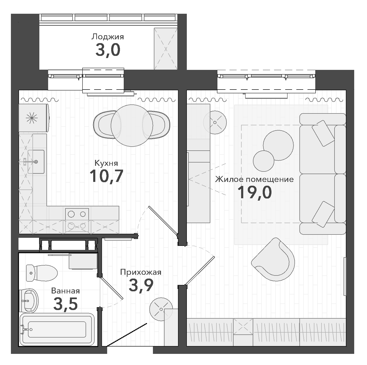 Купить 1-комнатную квартиру в новостройке 40.1 м², ул Краузе, в  Новосибирске, у метро Заельцовская